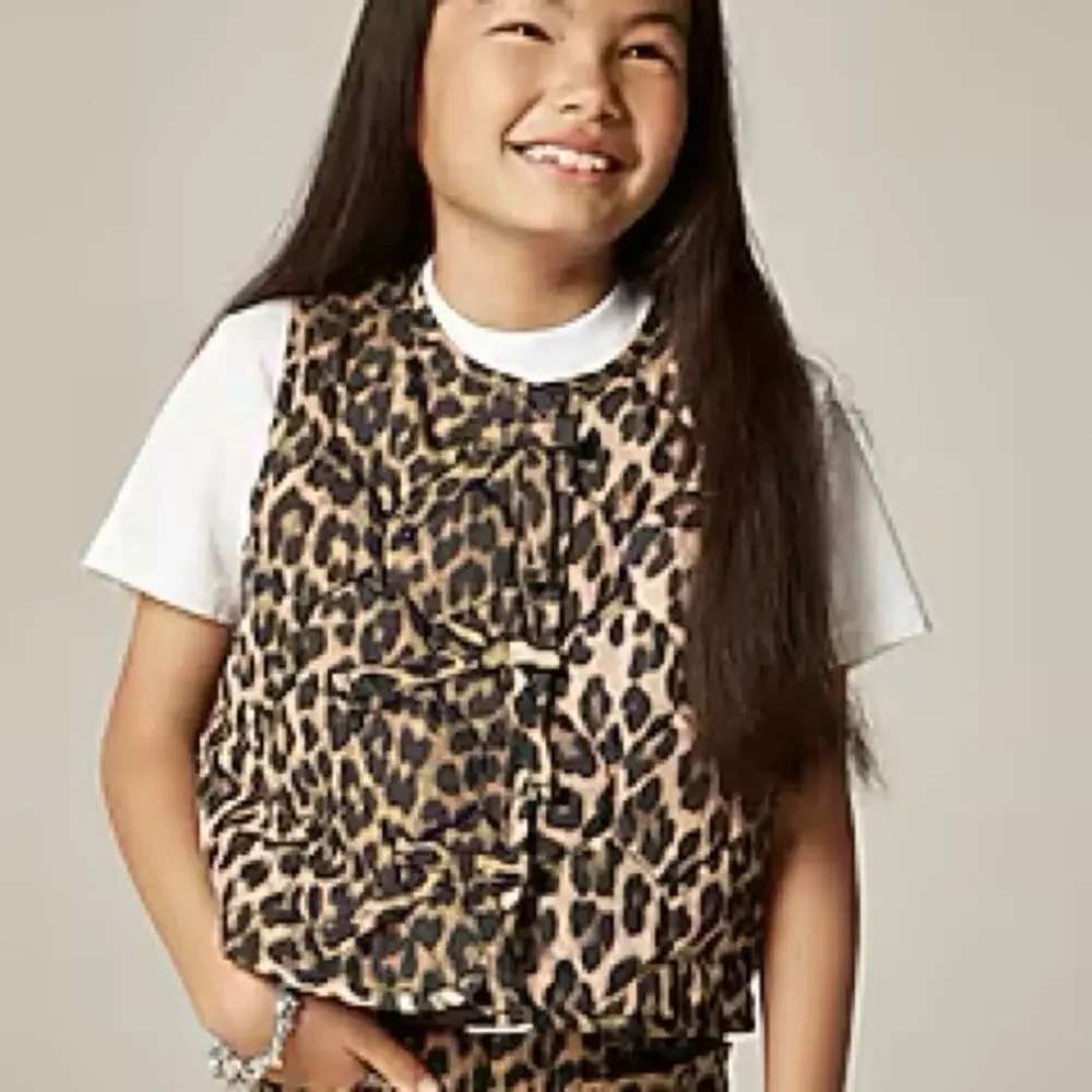 Crewcuts tan leopard print quilted vest - Picture 1 of 11